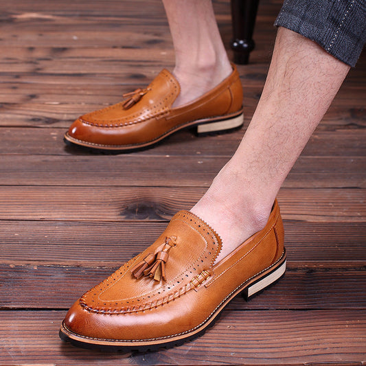 British breathable casual loafers fringed slip-on shoes