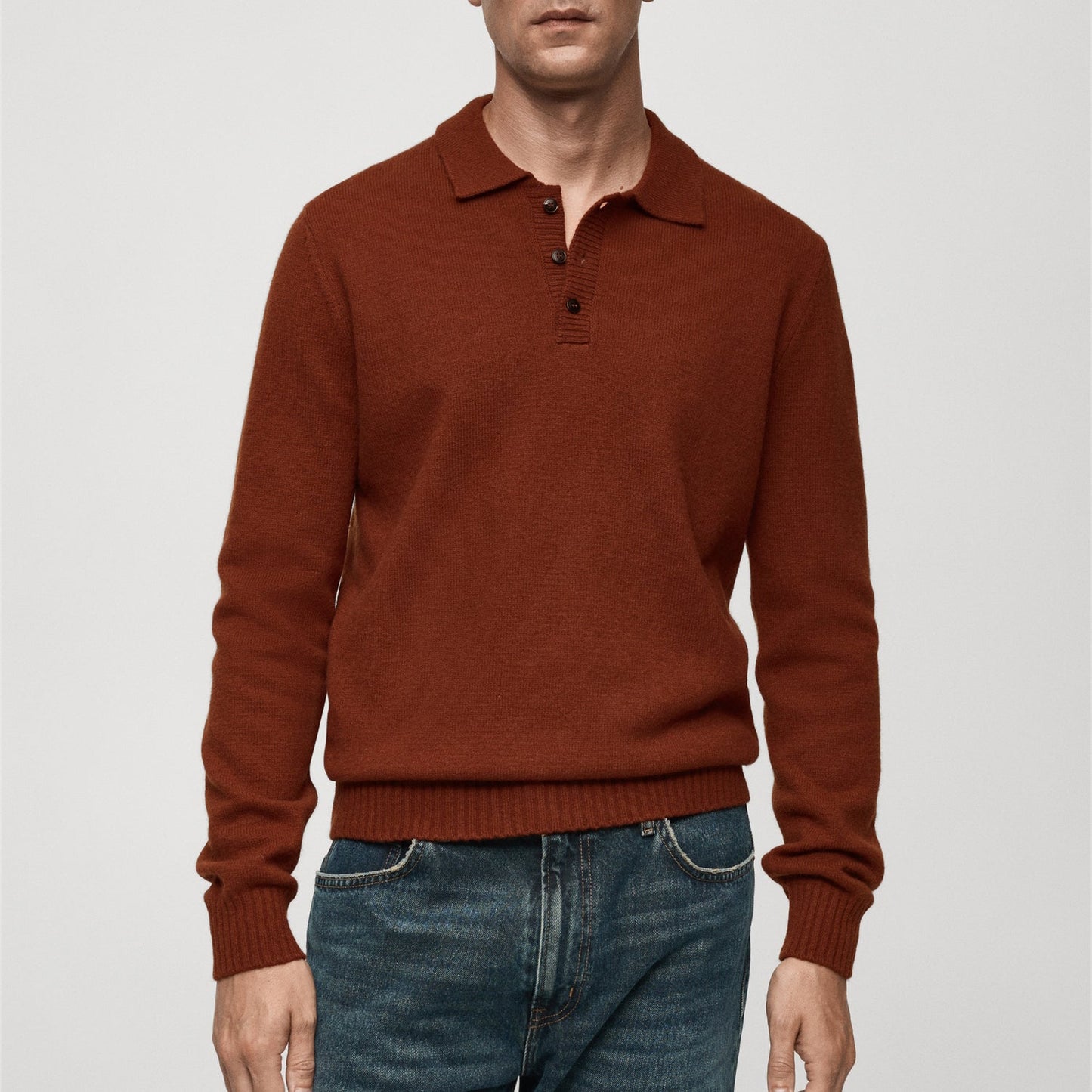 Polo collar wool sweater 1024112917