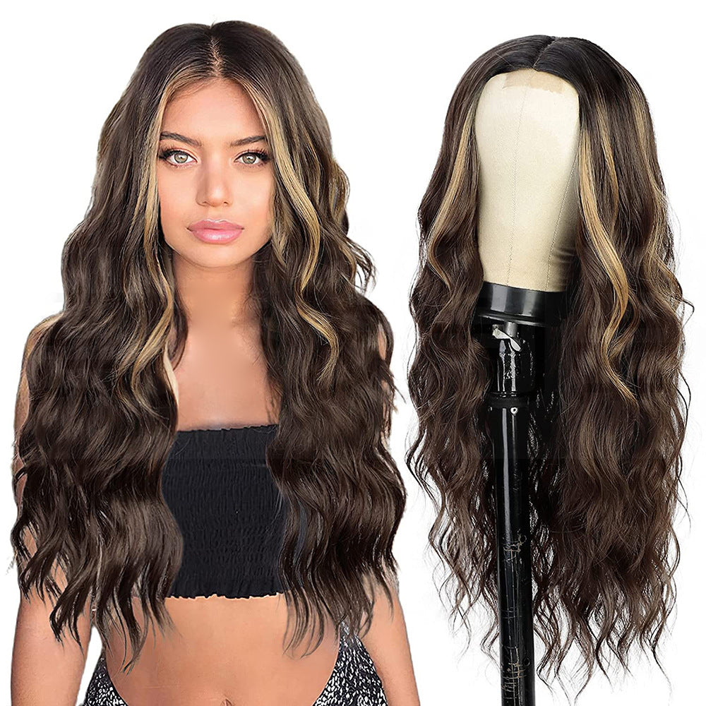 Ladies' front lace wig with small lace and long curly hair 1024120901