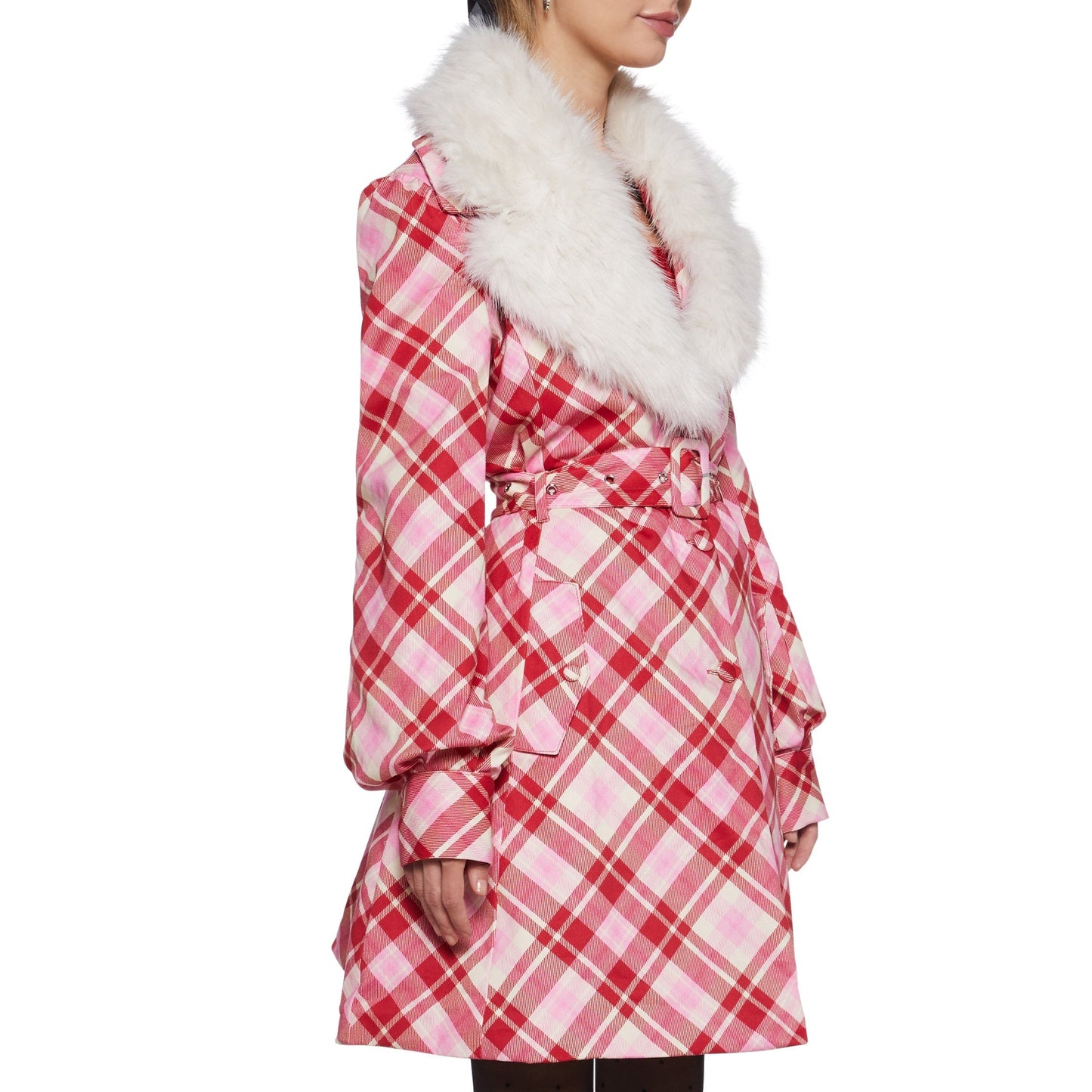 Versatile Commuter Party Checkered Coat 1024112502