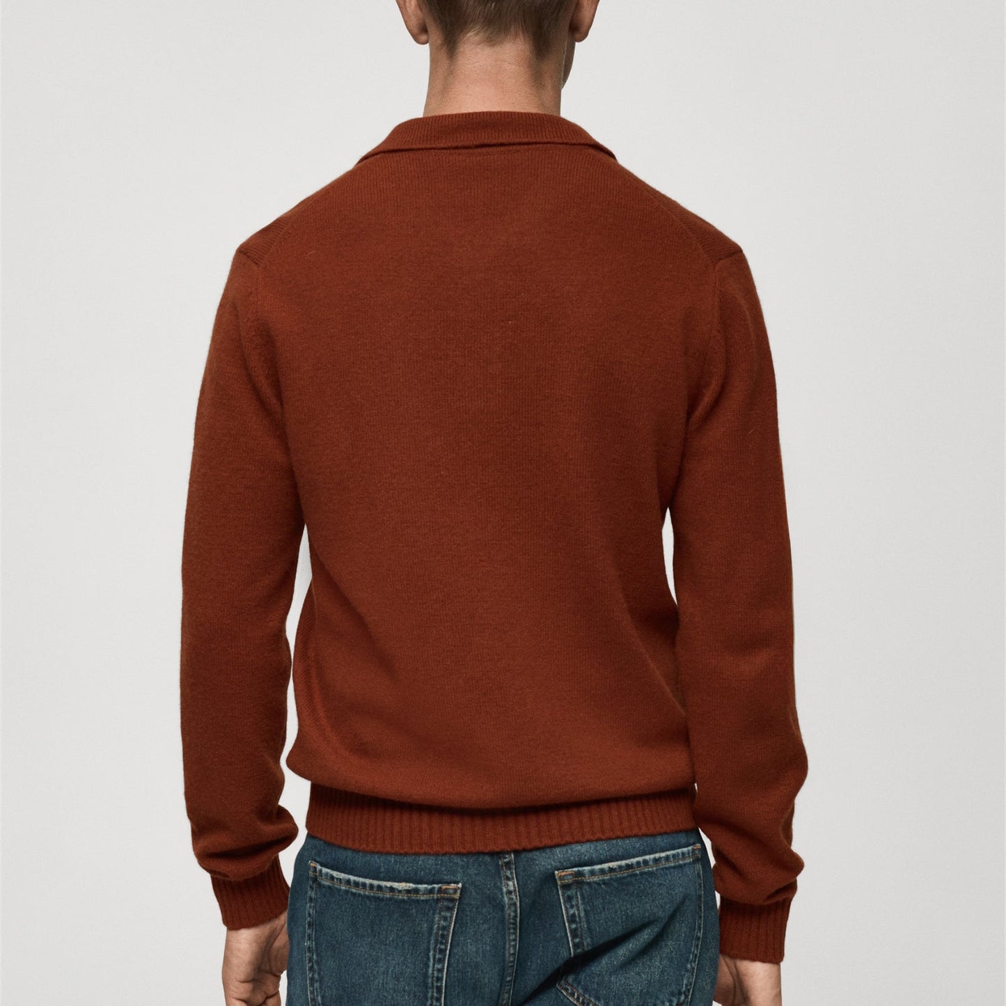 Polo collar wool sweater 1024112917