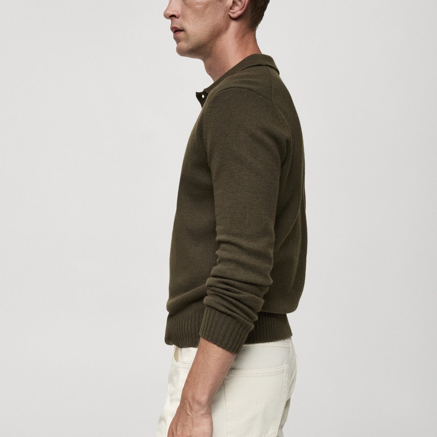 Polo collar wool sweater 1024112917