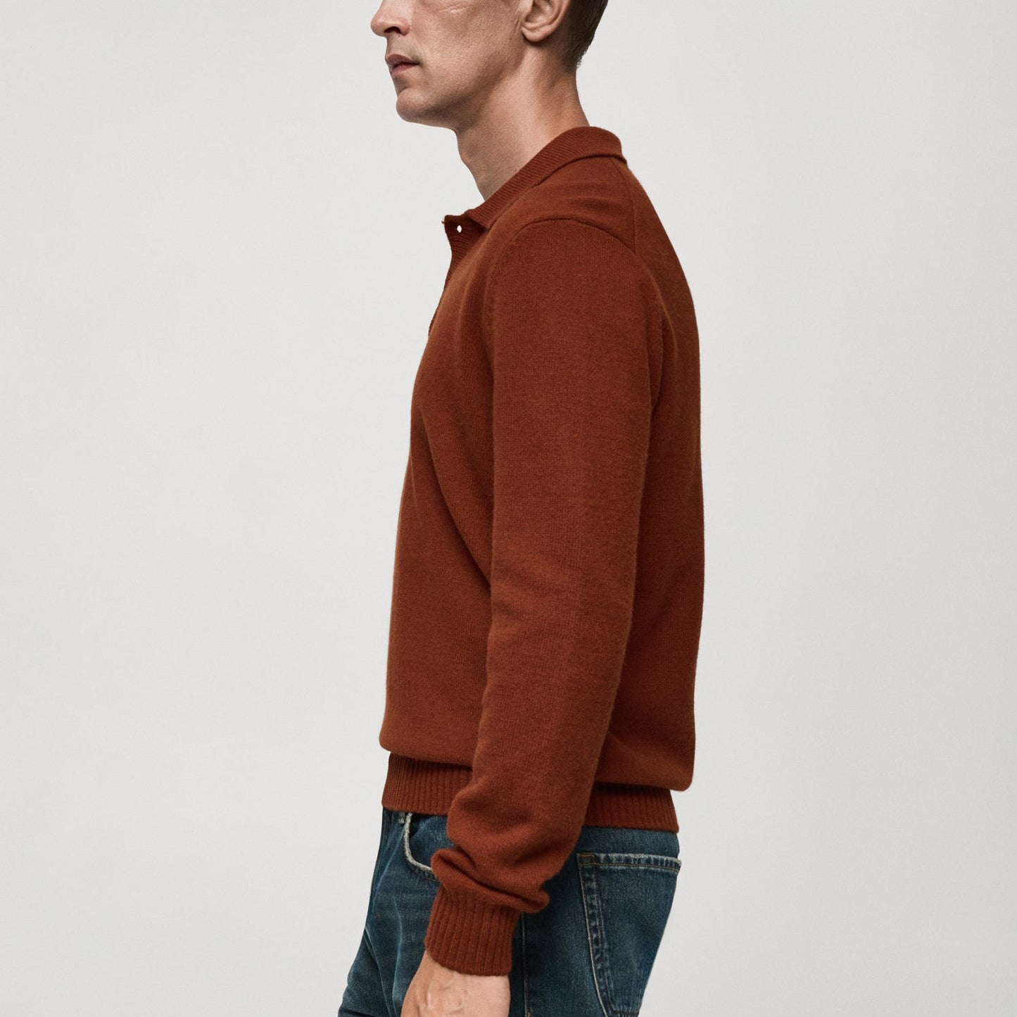 Polo collar wool sweater 1024112917