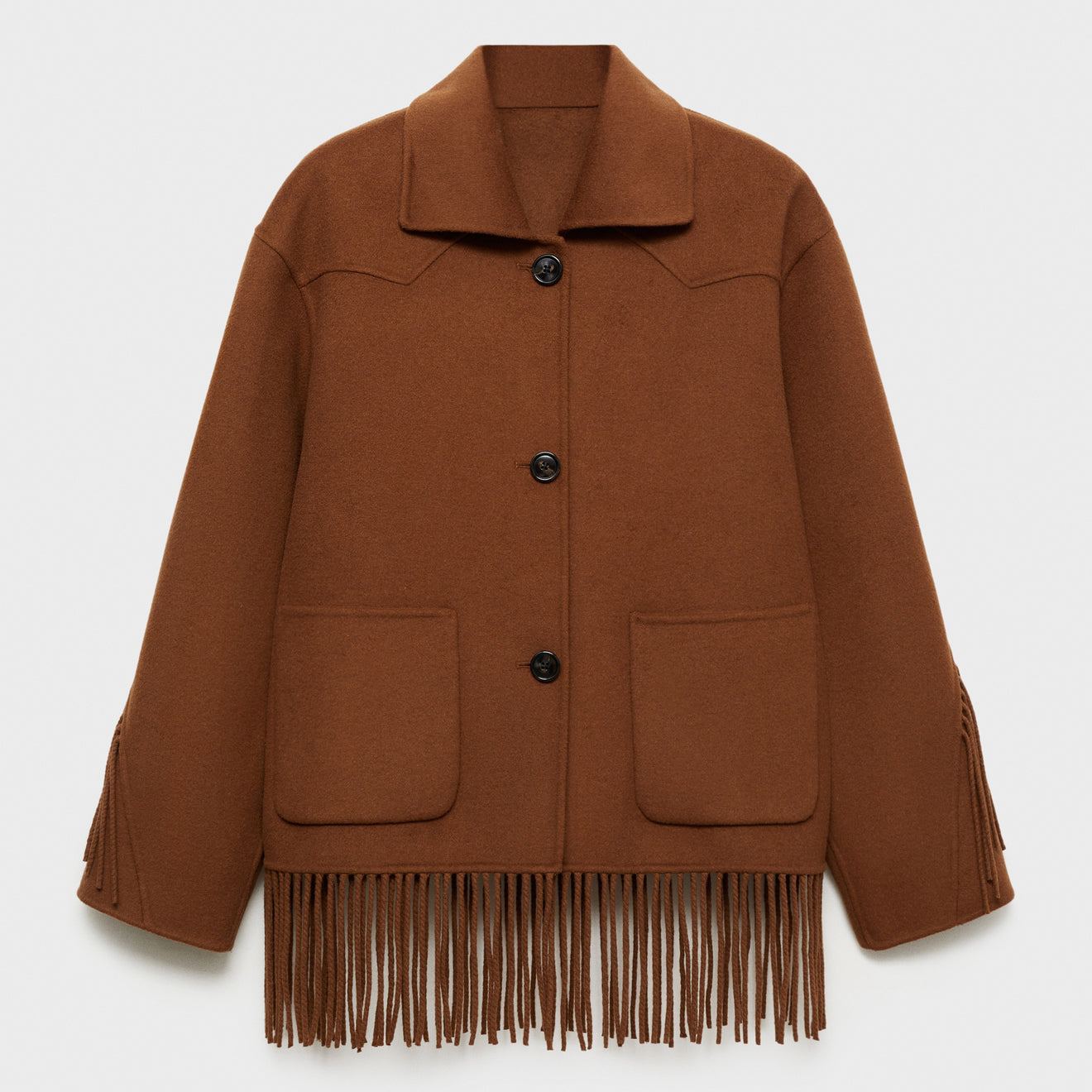 Fringed wool-blend jacket 1024112907