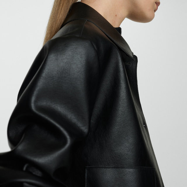 Leather-effect jacket with pockets 1024112913