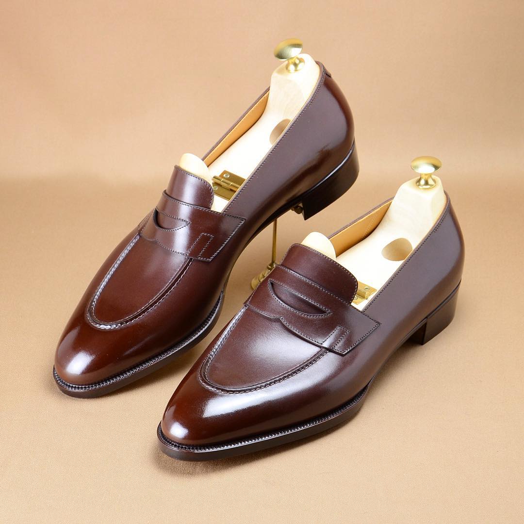 New men's red and brown loafers