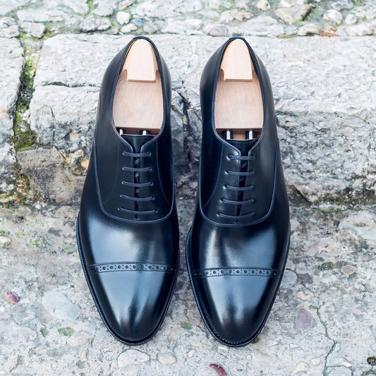 Black Fashion Lace-Up Slip-On Oxfords