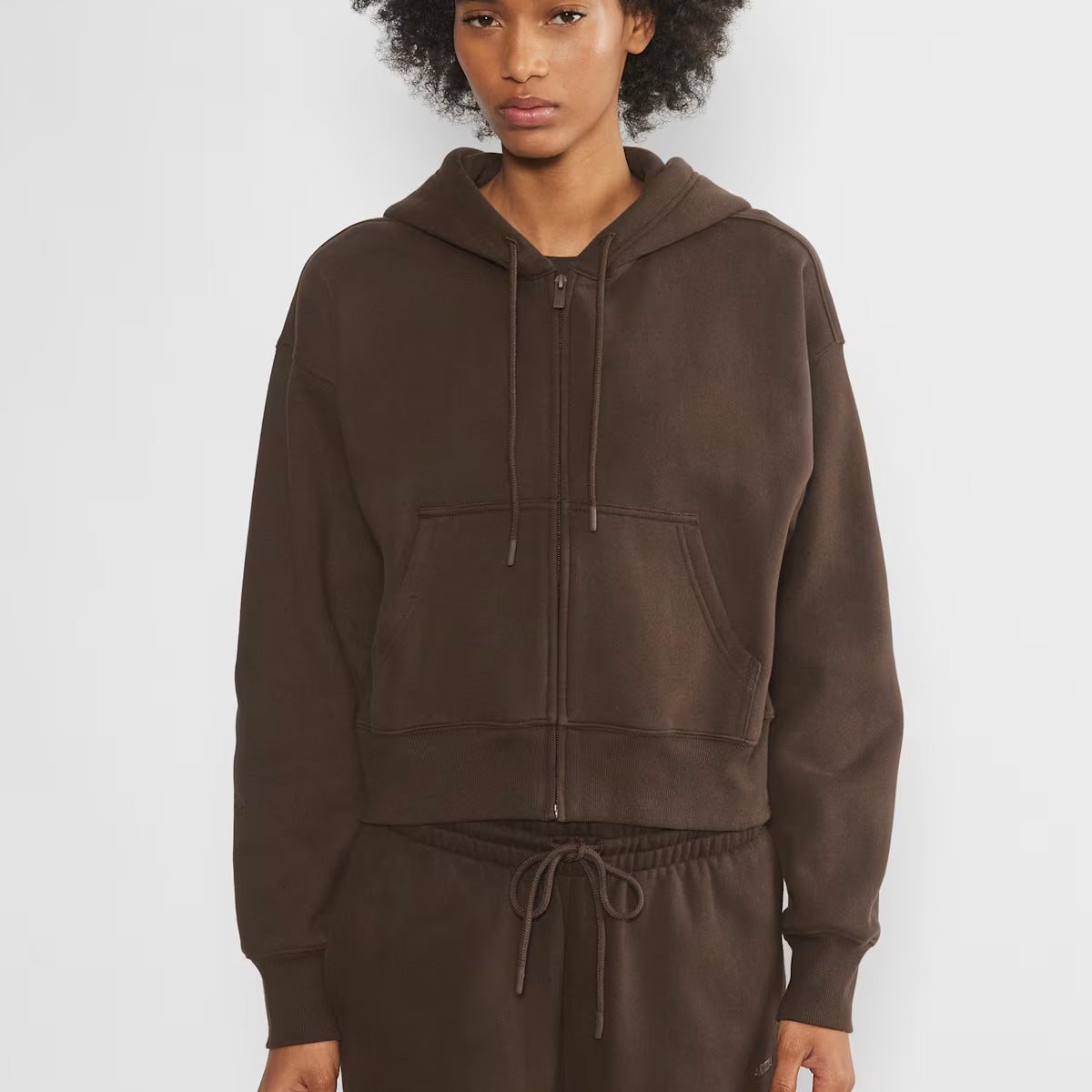 Cozy Fleece Boxy Zip Hoodie 1024112002