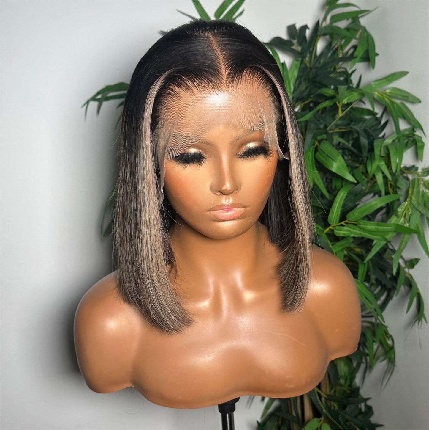 Blonde highlight Glueless 5x5 Lace Closure Wig