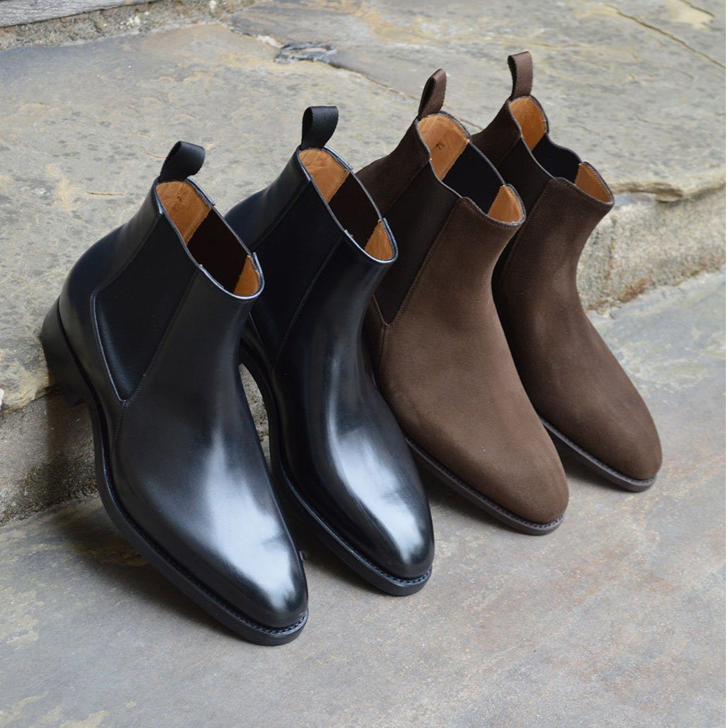 British nubuck chelsea boots