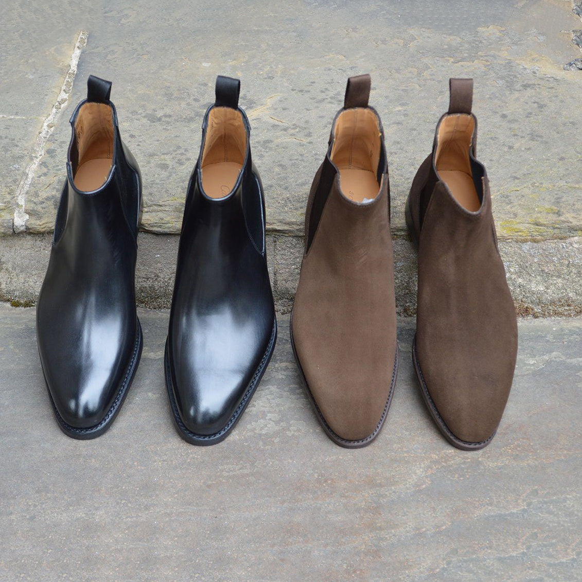 British nubuck chelsea boots