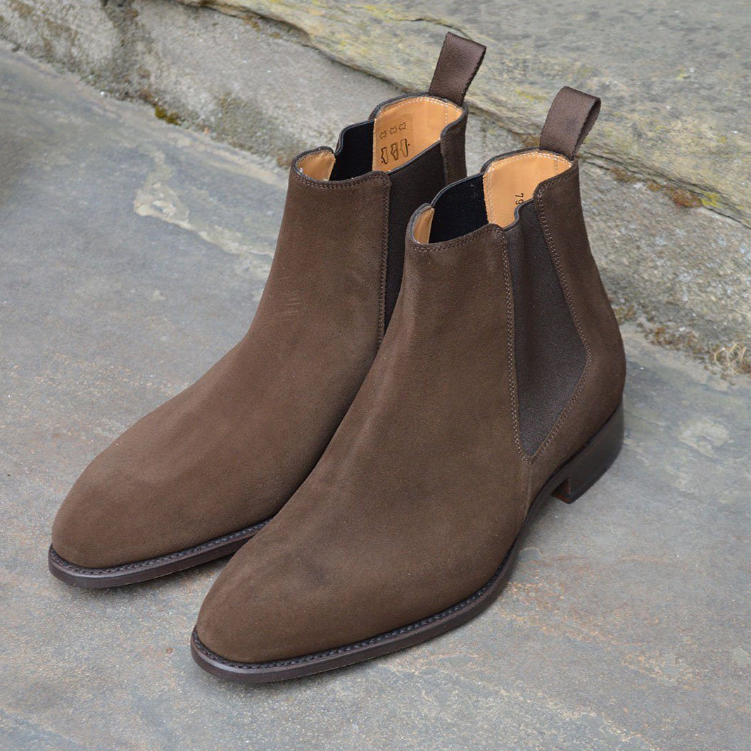 British nubuck chelsea boots