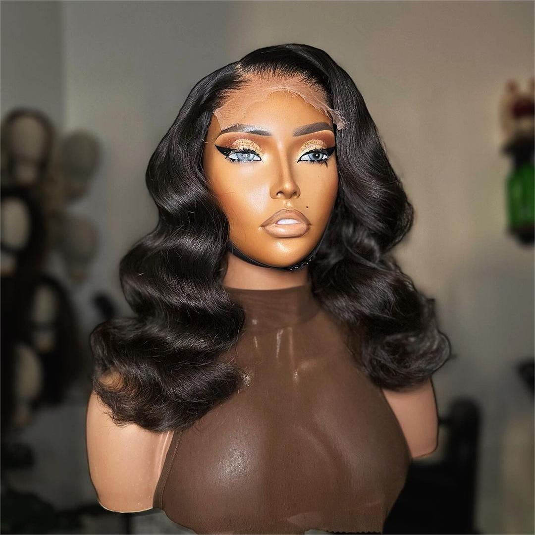 Luxurious Glueless Wavy Natural Color Lace Closure Wig