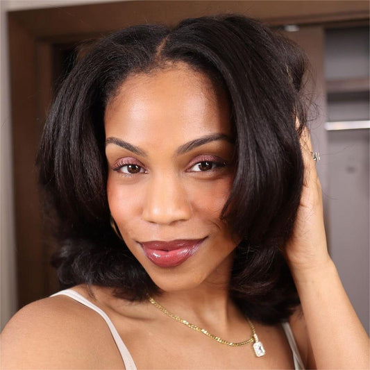 Wear & Go Layered Beach Wavy Kinky Edges Lace Wig