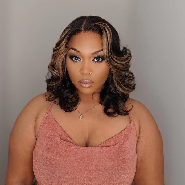 5x5 Closure Lace Blonde Mix Black Loose Wave Wig