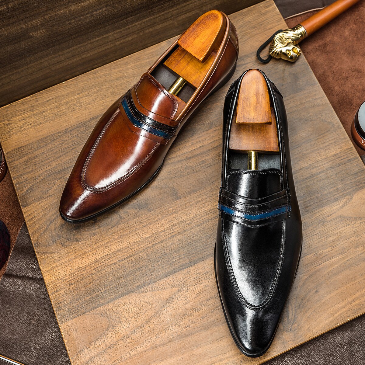 Luxury Men Loafers High Quality Pointed Toe Shoes