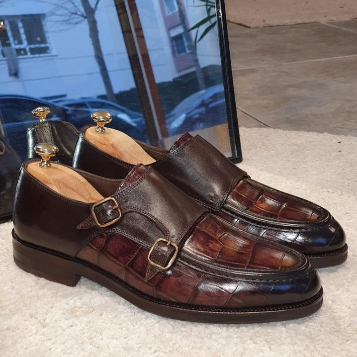 Montreal Brown Monk Strap Loafers Shoes