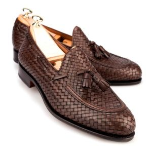 Trendy tassel woven men's loafers