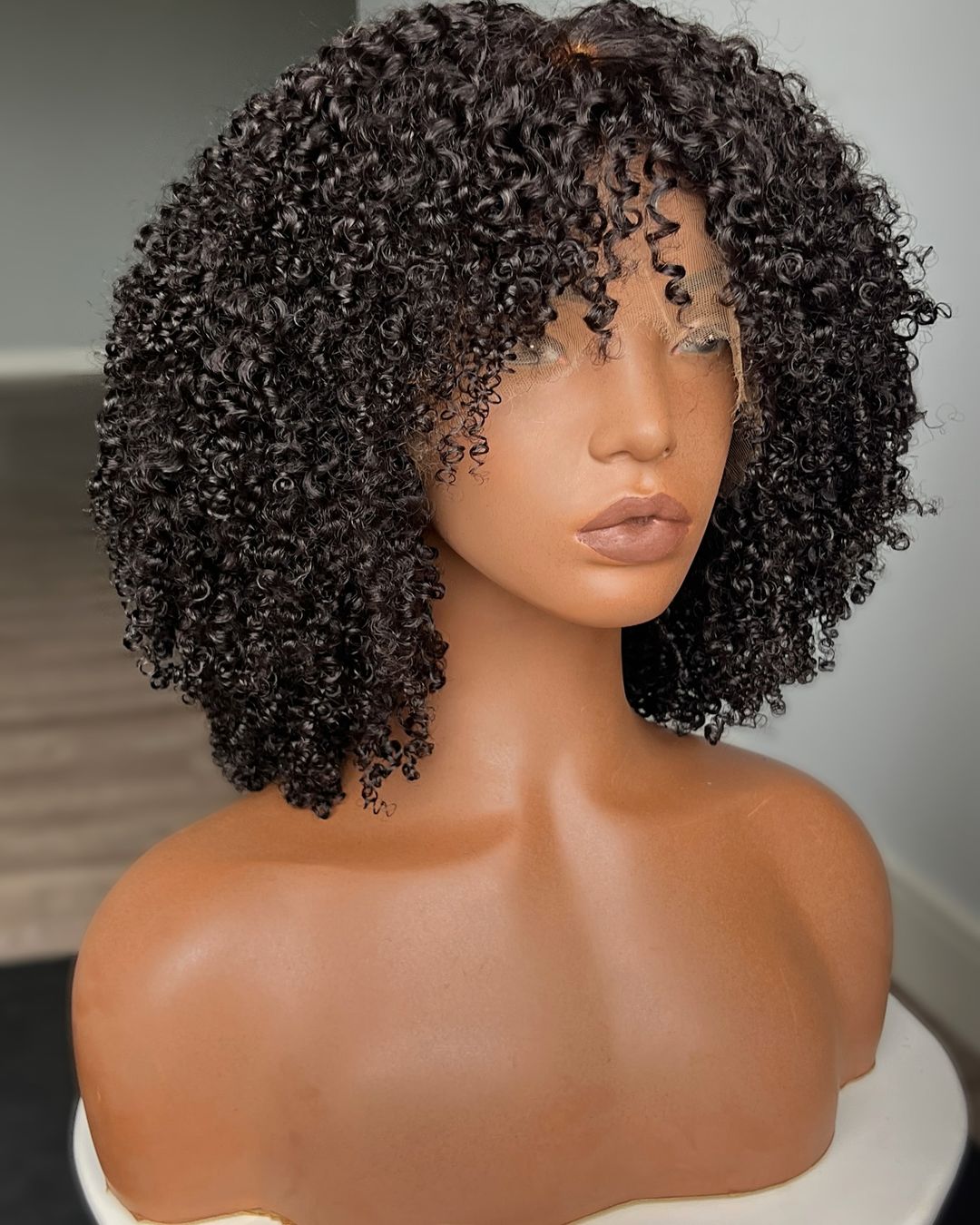 Human Hair Afro Curly 13x4 Lace Front Wig