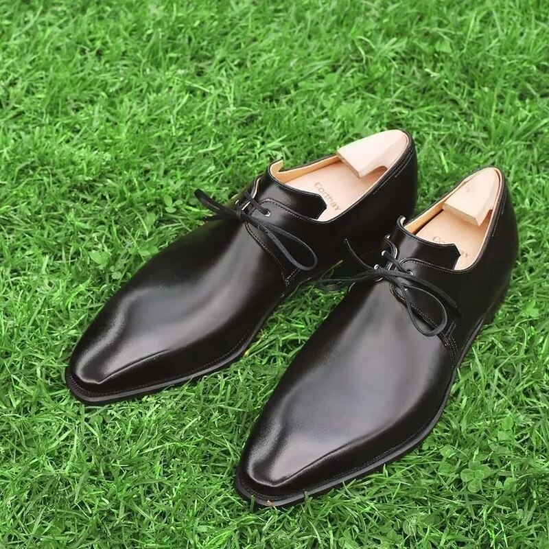 Men's Black Classic Oxfords Business Derby Shoes