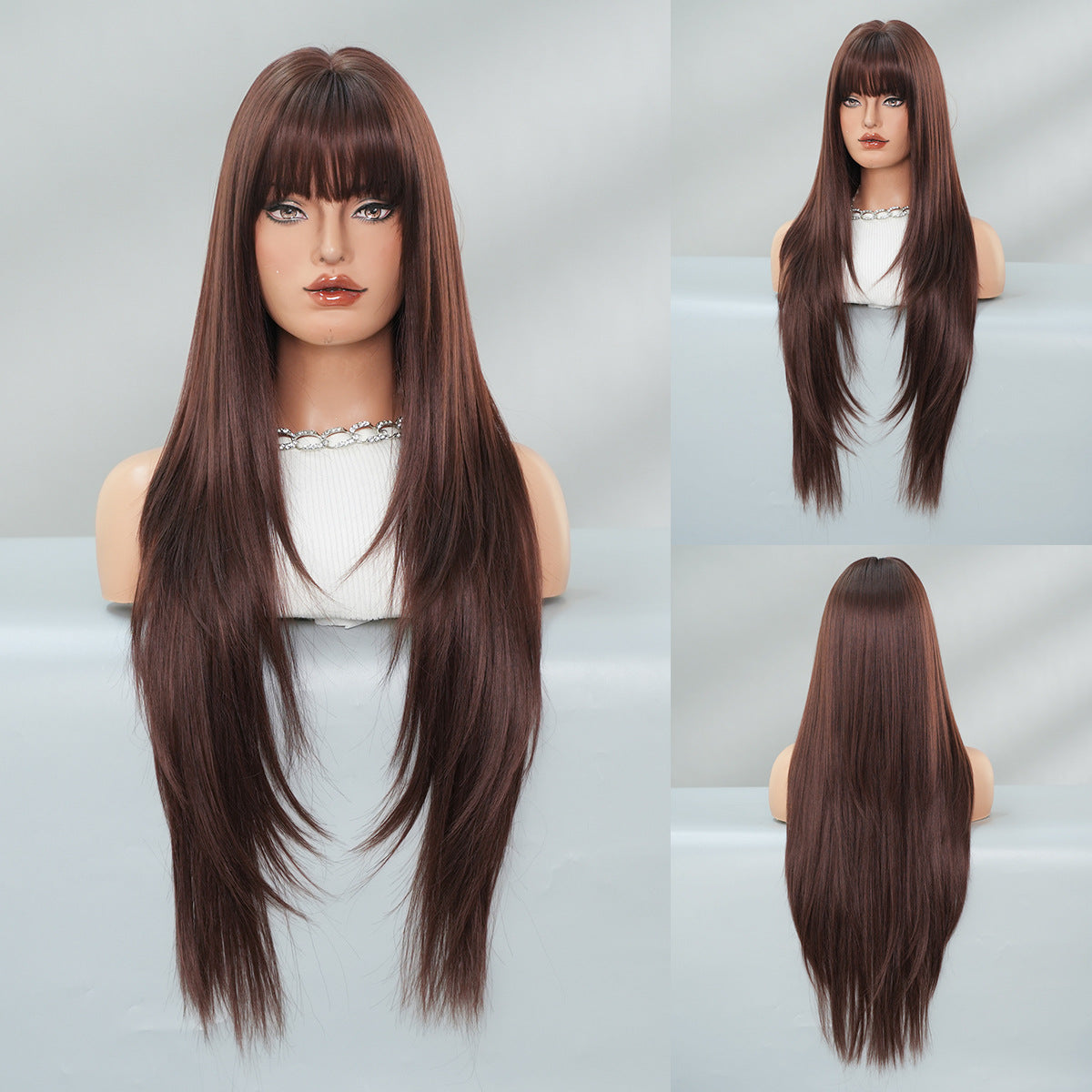 Long straight wig with bangs 1924121205