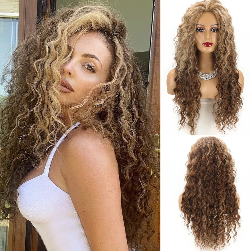 Wig blonde long curly hair 1924121012