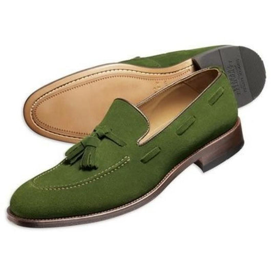 2022 New Green Men Fashion Business Casual All match Loafers