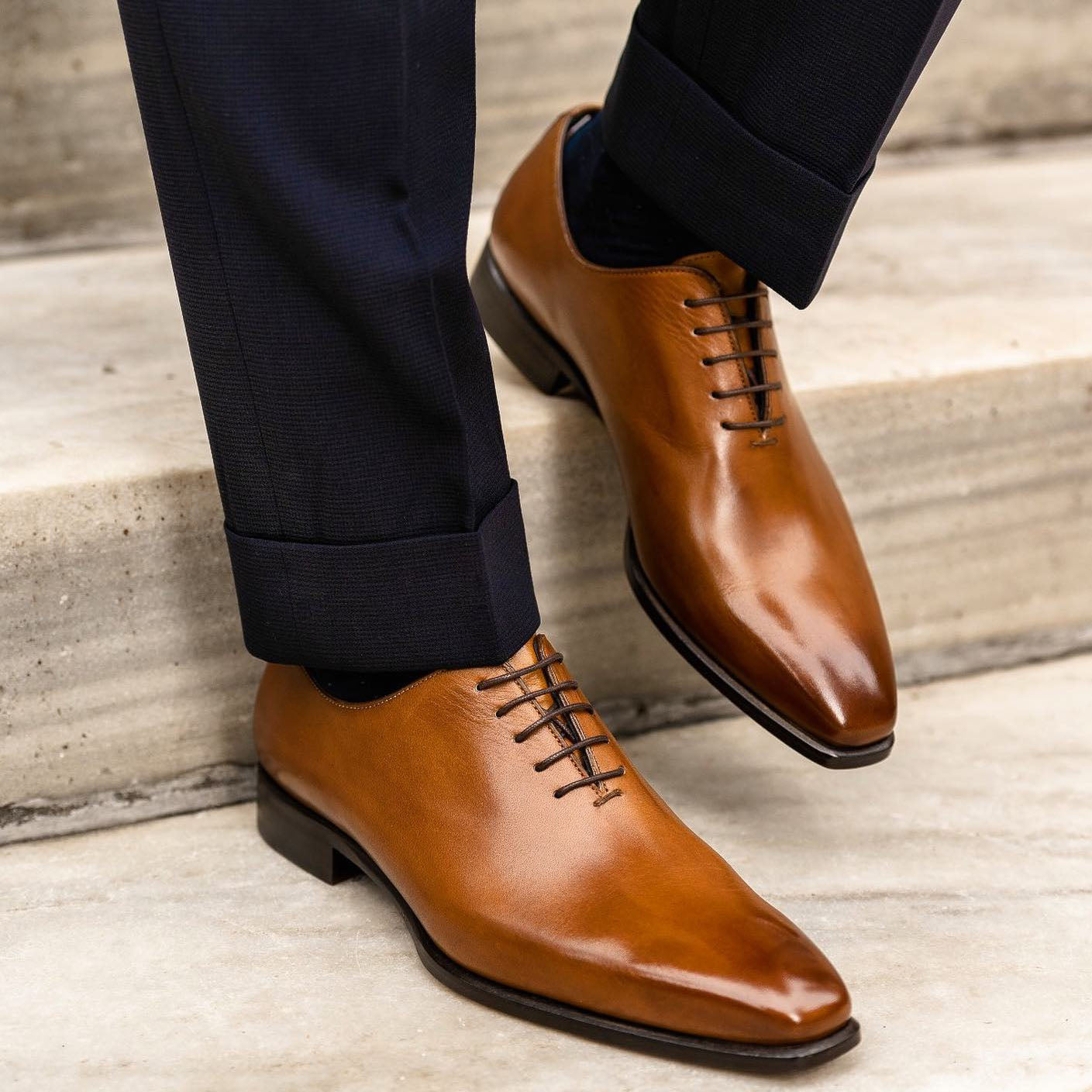 New Cognac Wholecut Oxfords